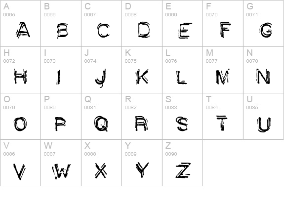 Aspera uppercase A-Z preview