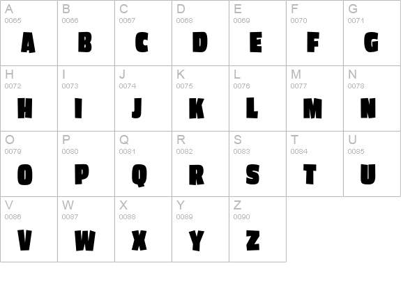 Asphalt-BlackCondensed uppercase A-Z preview