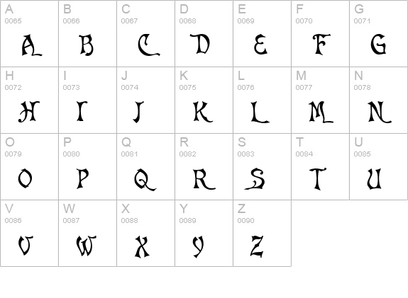 Asphodelâ„¢ uppercase A-Z preview