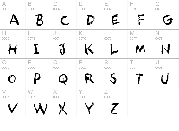 Asqualt uppercase A-Z preview