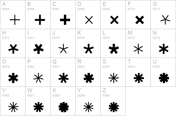 Asterisp Beta uppercase A-Z preview