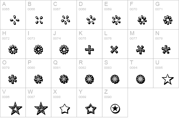 Asterisp Iota uppercase A-Z preview