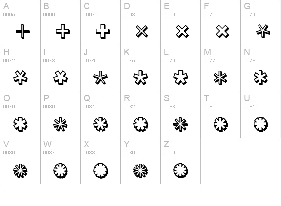 Asterisp Theta uppercase A-Z preview