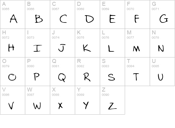 AstersHand Regular uppercase A-Z preview