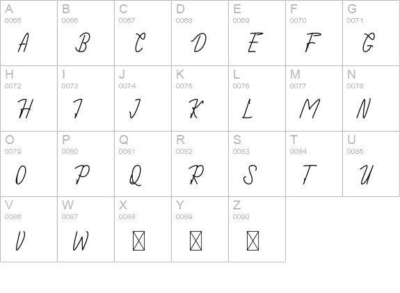 Astida uppercase A-Z preview