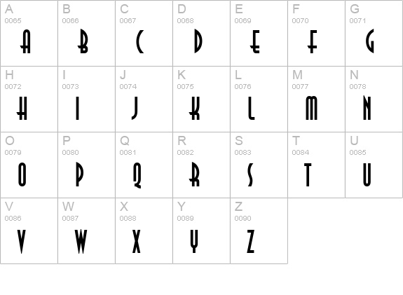 Astrid Long uppercase A-Z preview