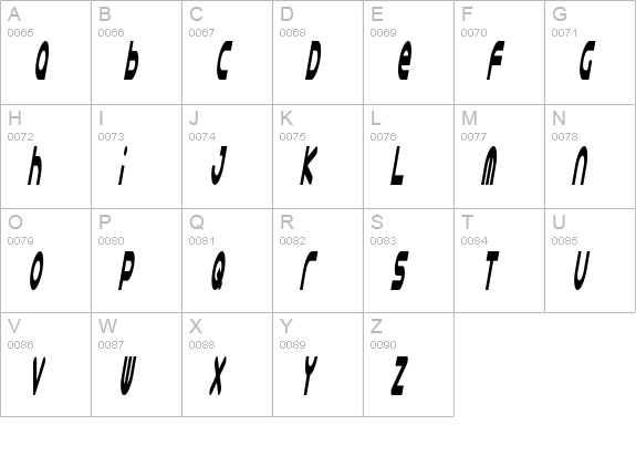 Astro 868 uppercase A-Z preview