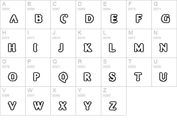 Astro Creep 2 uppercase A-Z preview