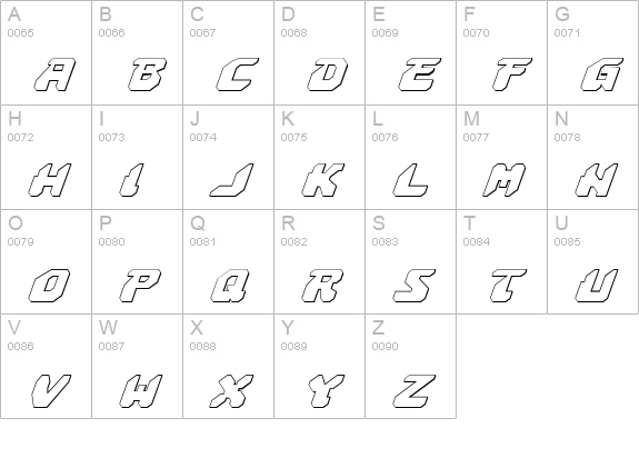 Astropolis 3D Italic uppercase A-Z preview