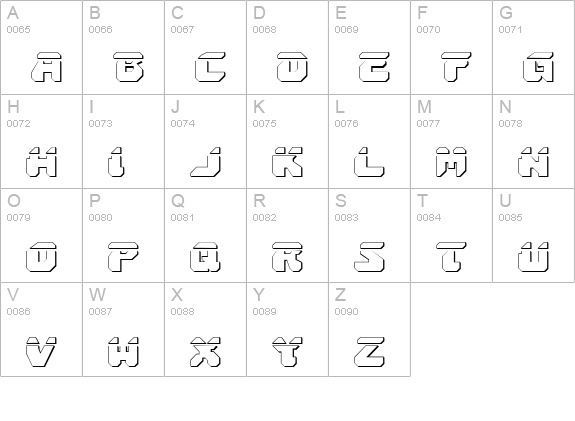 Astropolis Laser 3D uppercase A-Z preview