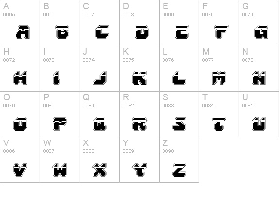 Astropolis Laser Academy uppercase A-Z preview