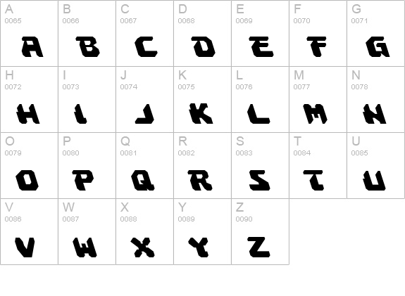 Astropolis Leftalic uppercase A-Z preview
