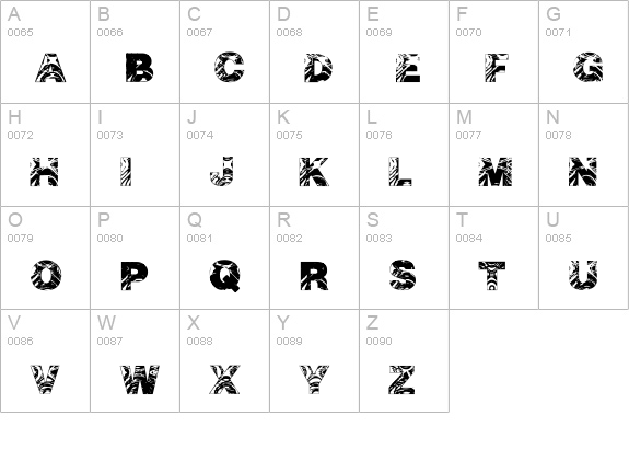 Asunder by ZONE23 uppercase A-Z preview