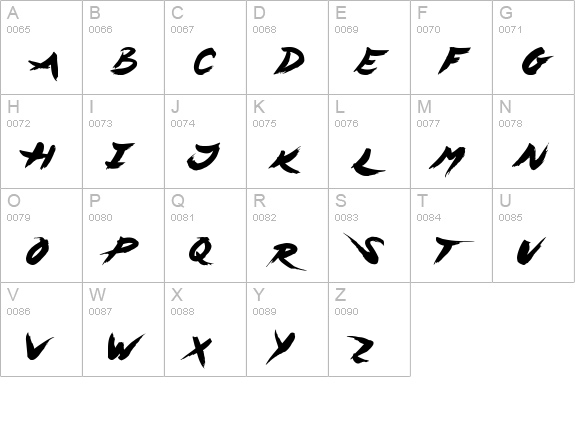 Asylum Mansion uppercase A-Z preview