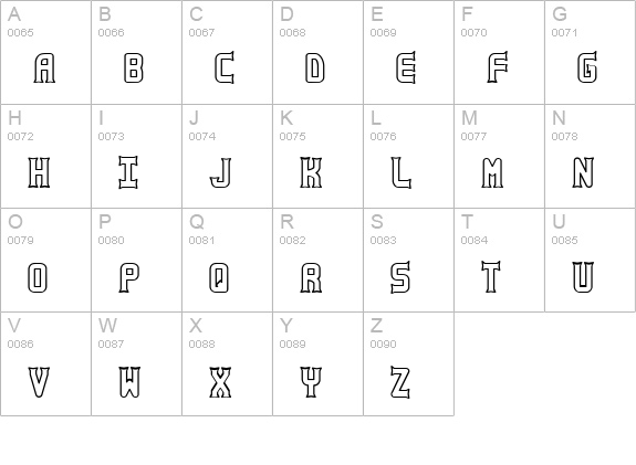 Ataxia Outline BRK uppercase A-Z preview
