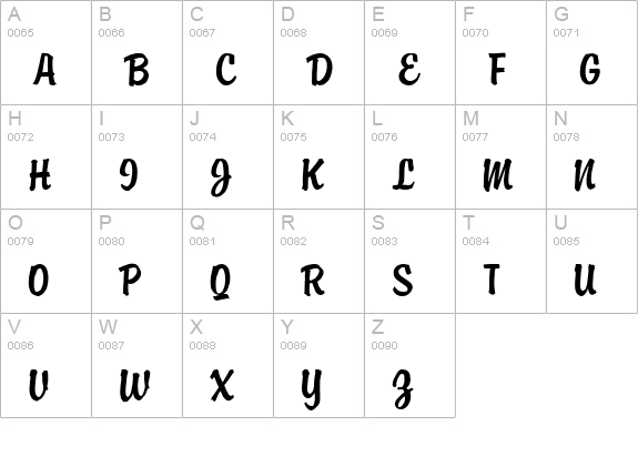 ATBrophyScript uppercase A-Z preview