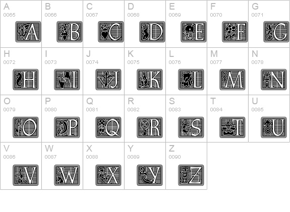 Athenaeum Initial Negative Std uppercase A-Z preview