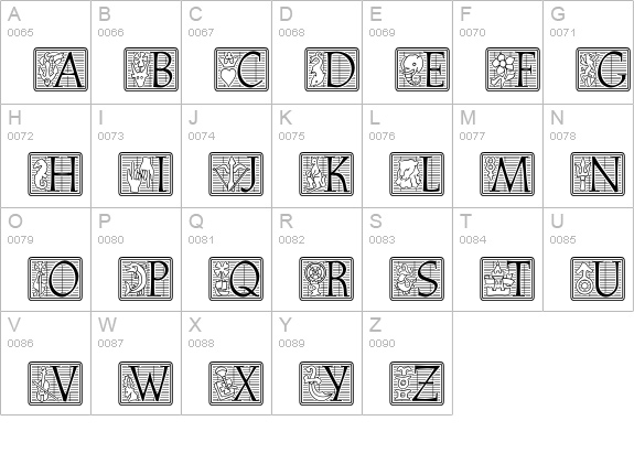 Athenaeum Initial Positive Std uppercase A-Z preview