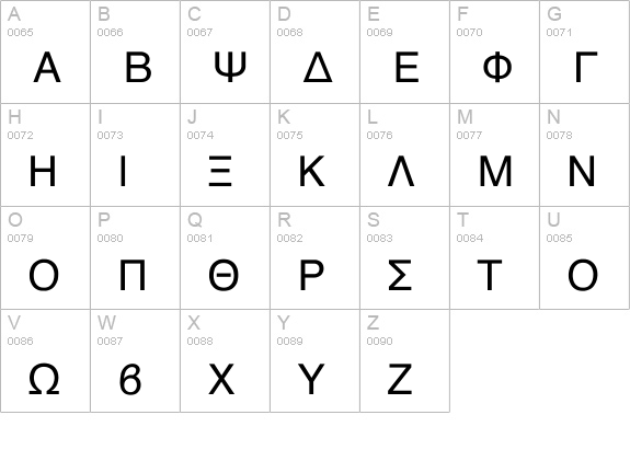 Athens Greek uppercase A-Z preview