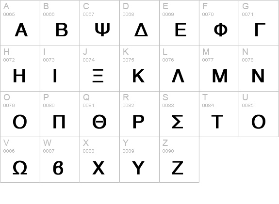 Athens Greek Bold uppercase A-Z preview