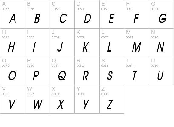 Atilla Thin BoldItalic uppercase A-Z preview