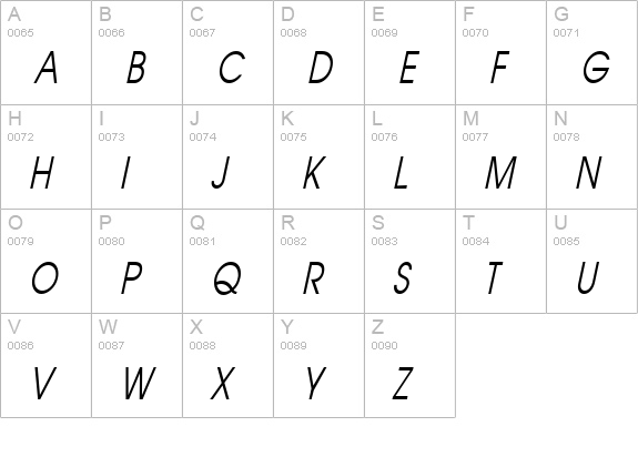 Atilla Thin Italic uppercase A-Z preview