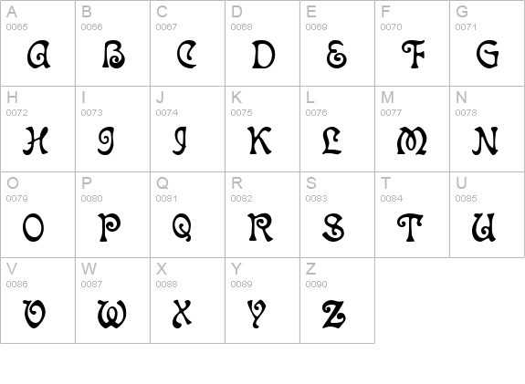 Atlantis Medium uppercase A-Z preview