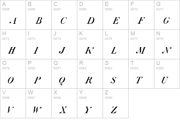 Atlas Italic HPLHS uppercase A-Z preview