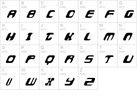 AtomBomb Speedster uppercase A-Z preview