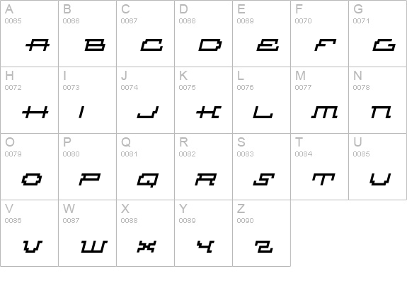 Atomic-InlineItalic uppercase A-Z preview