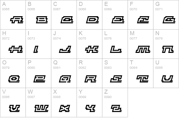AtomiOutScrIta uppercase A-Z preview