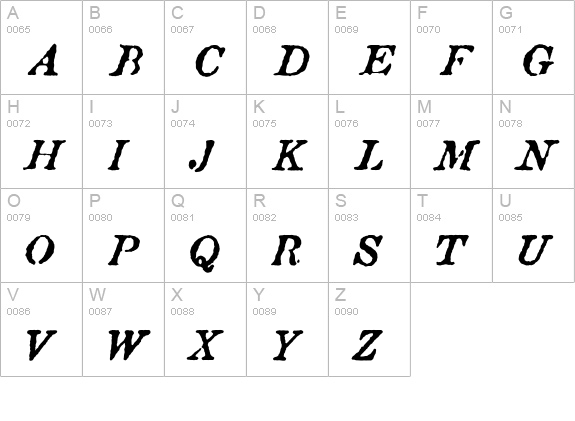 AtticAntique-Italic uppercase A-Z preview