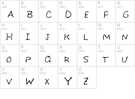 AudreysHand Regular uppercase A-Z preview