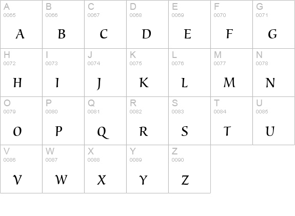 AudreyTwo SWC uppercase A-Z preview