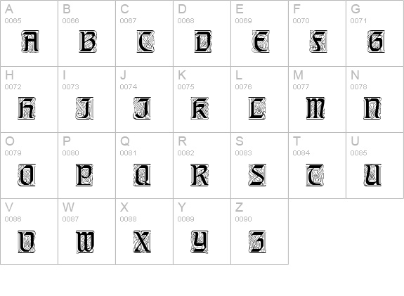 Augsburger Initials uppercase A-Z preview