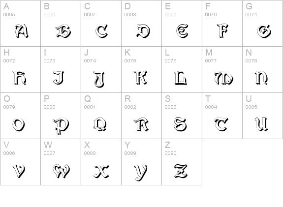 Augusta Shadow uppercase A-Z preview