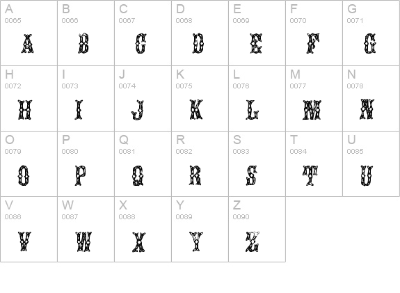 Augustine uppercase A-Z preview