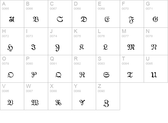 AuldMagick uppercase A-Z preview
