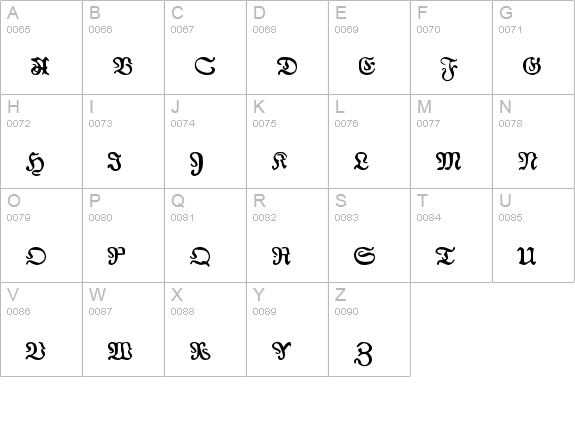 AuldMagick Bold uppercase A-Z preview