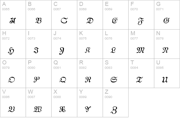 AuldMagick Italic uppercase A-Z preview