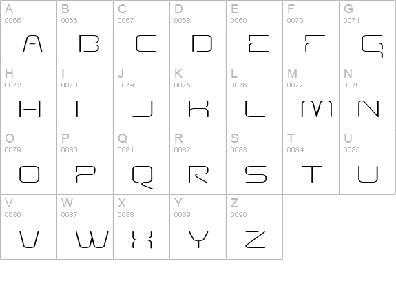 Aunchanted Thin Expanded uppercase A-Z preview