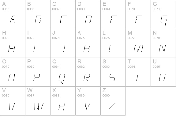Aunchanted Thin Oblique uppercase A-Z preview
