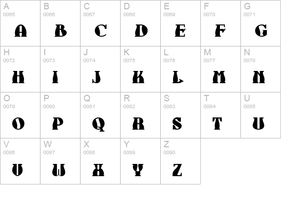 AuntBertha uppercase A-Z preview