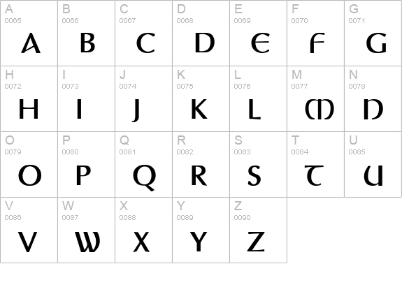 Auptimagh AH uppercase A-Z preview