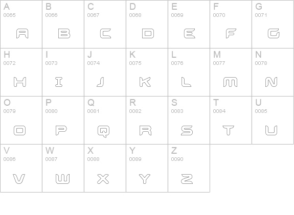 Aura-Outline uppercase A-Z preview