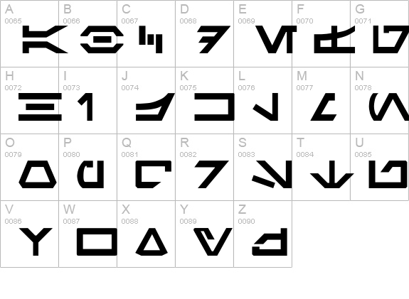 Aurek-Besh uppercase A-Z preview