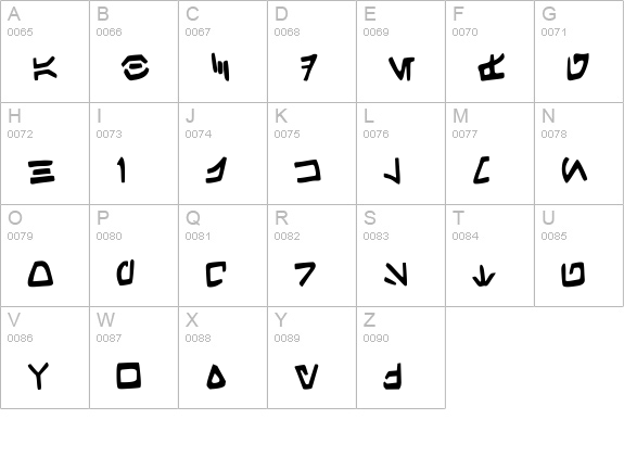 Aurek-Besh Hand uppercase A-Z preview
