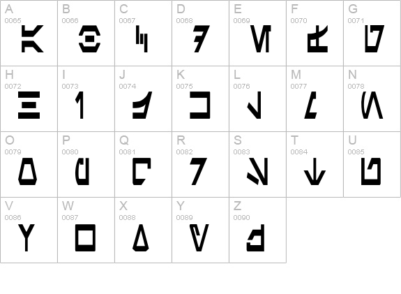 Aurek-Besh Narrow uppercase A-Z preview