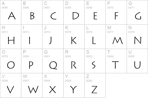 Austere Light SSi Light uppercase A-Z preview