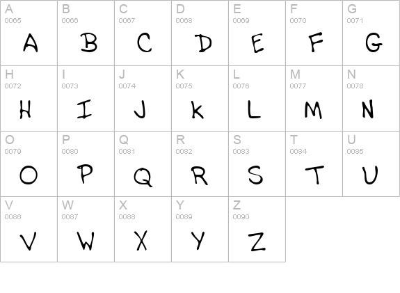 AustinsHand Regular uppercase A-Z preview